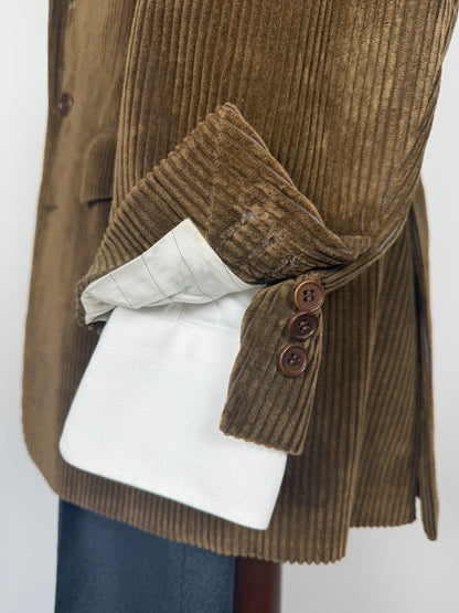 Giacca anni ‘80 in velluto a coste verde-marrone - tg. 48