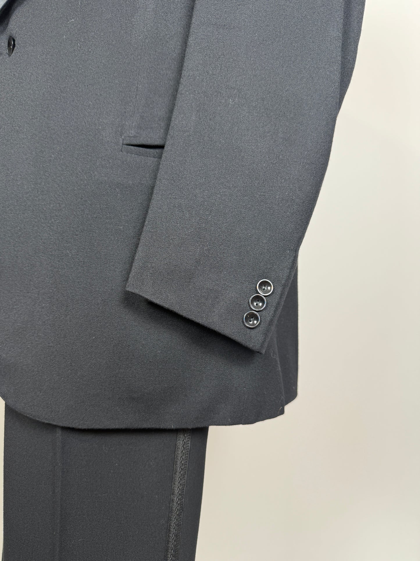 Smoking anni ‘60/‘70 monopetto revers a scialle - tg. 54/56 lunga