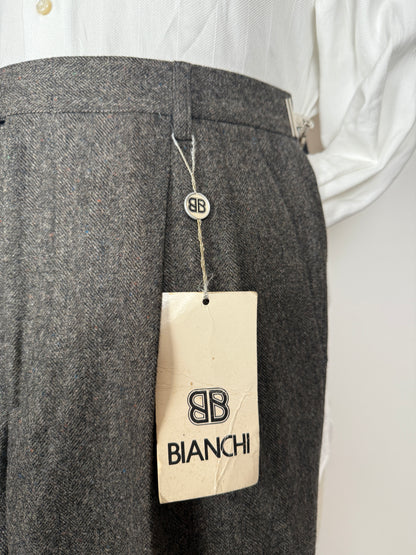 Pantaloni in tweed spinato donegal cachi/marrone (NOS) - tg. 46