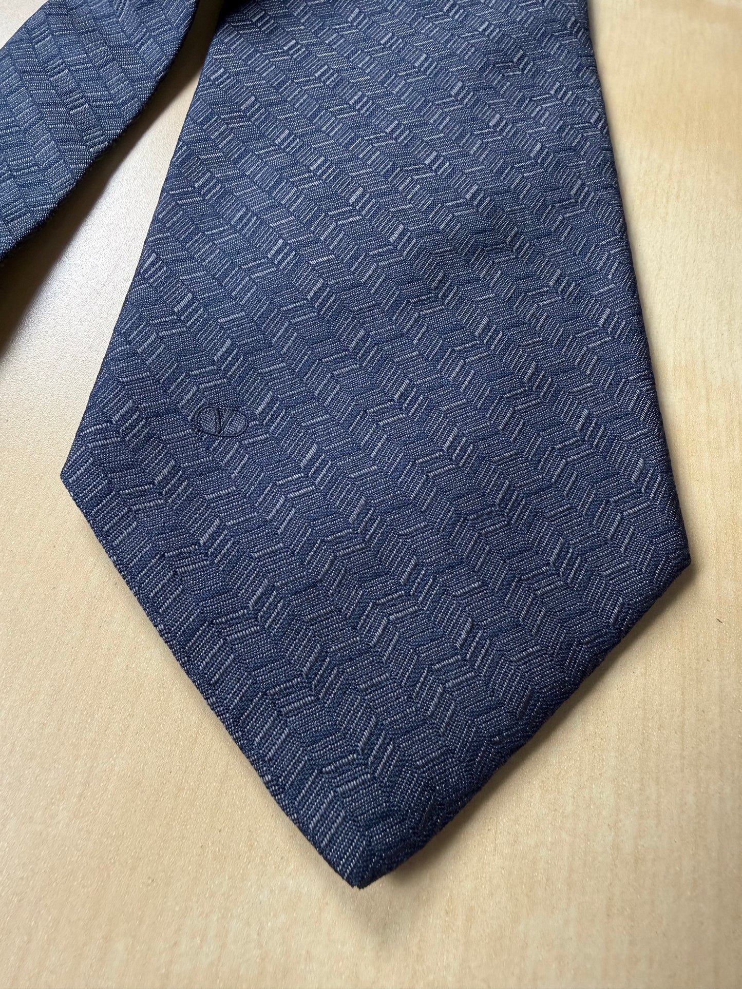 Cravatta Valentino chevron grigio jacquard