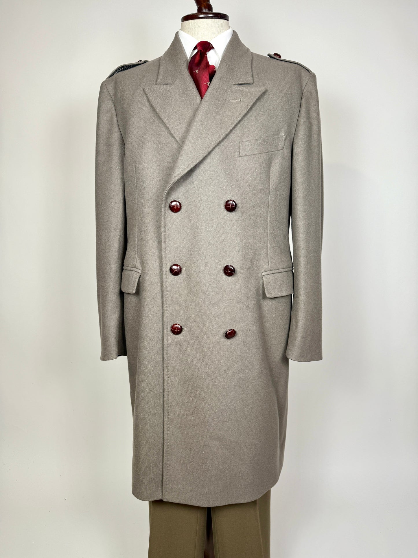 Cappotto De Paz doppiopetto grigio/cachi - tg. 56-58