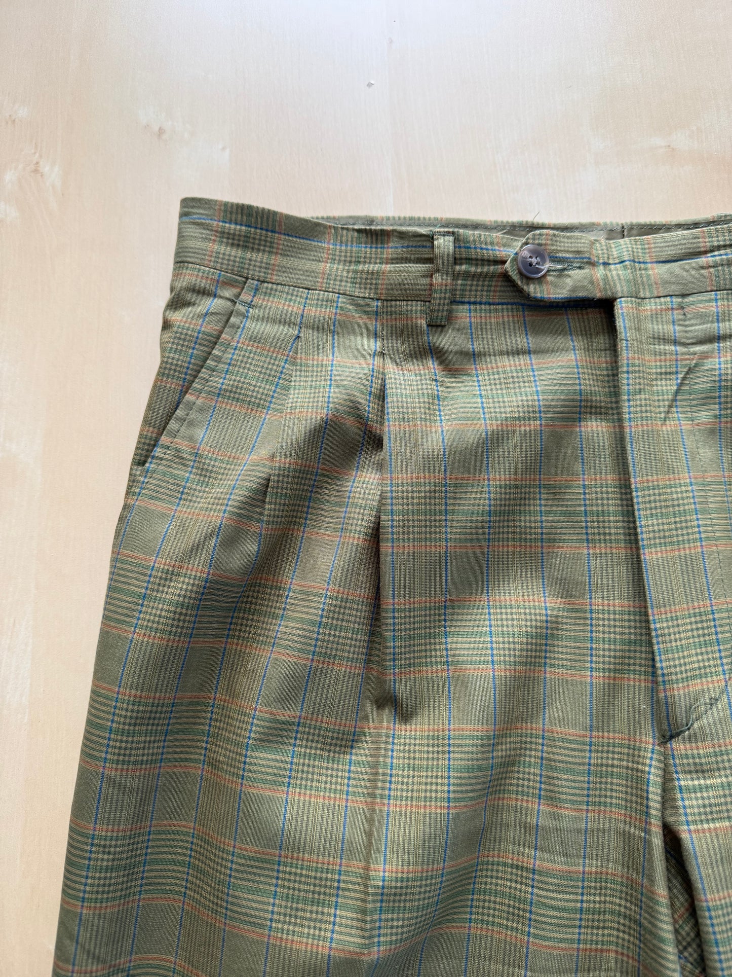 Completo anni ‘80 verde a quadri in cotone sfoderato - tg. 50