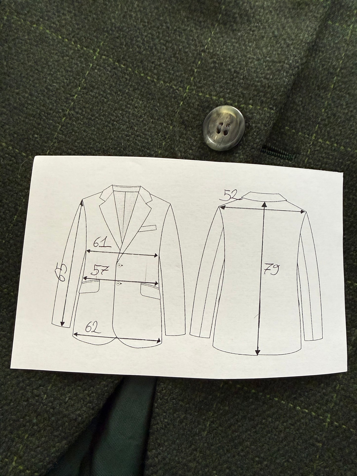 Giacca Cantarelli lana cammello e cashmere verde finestrato - tg. 56