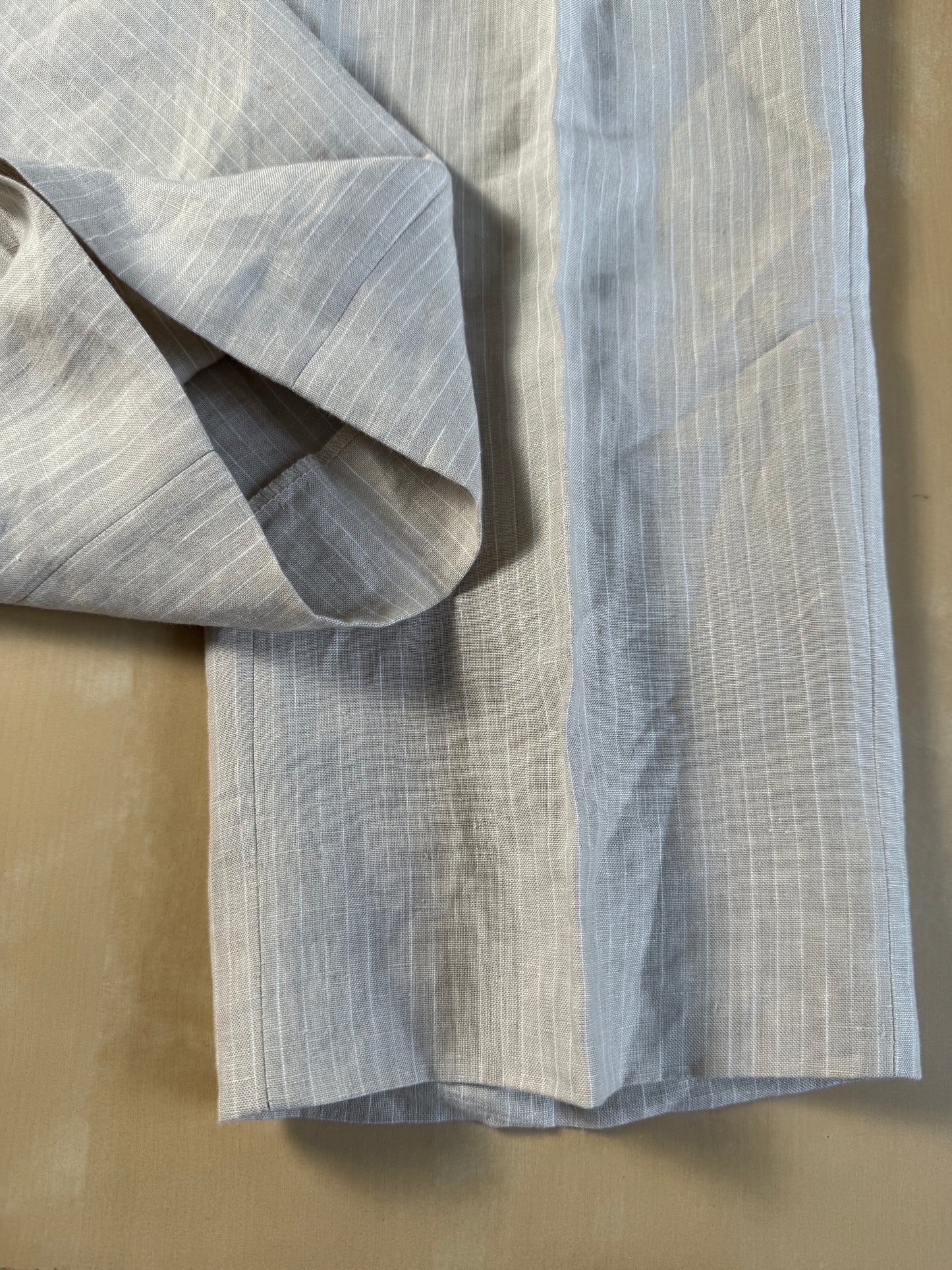 Completo in puro lino color panna gessato - tg. 52