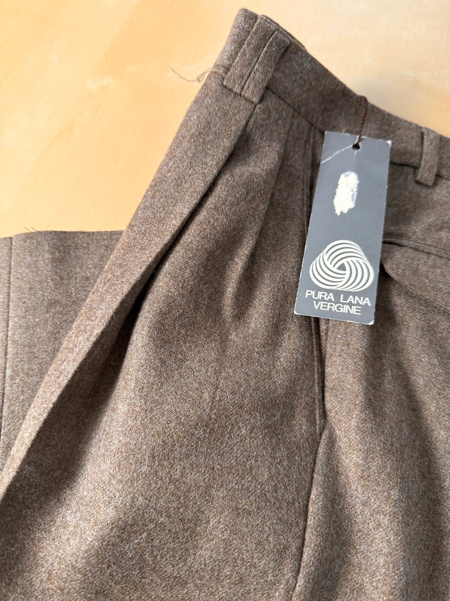 Pantaloni flanella anni ‘80 marrone tabacco (NOS) - tg. 44