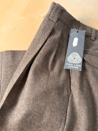 Pantaloni flanella anni ‘80 marrone tabacco (NOS) - tg. 44