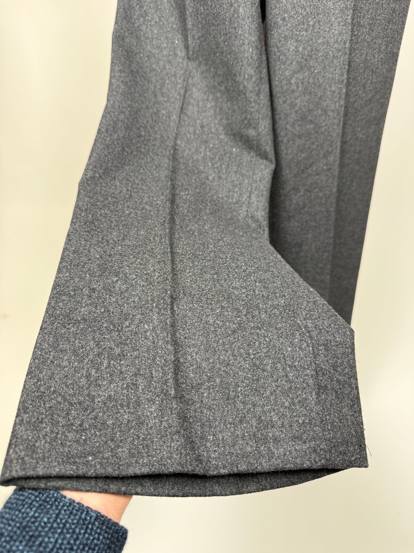 Pantaloni sartoriali anni ‘60/‘70 flanella antracite - tg. 50/52