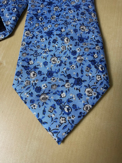 Cravatta Boggi floreale azzurra