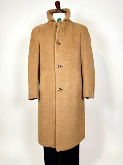 Cappotto raglan anni ‘70/‘80 in lana e lama color cammello - tg. 46-50