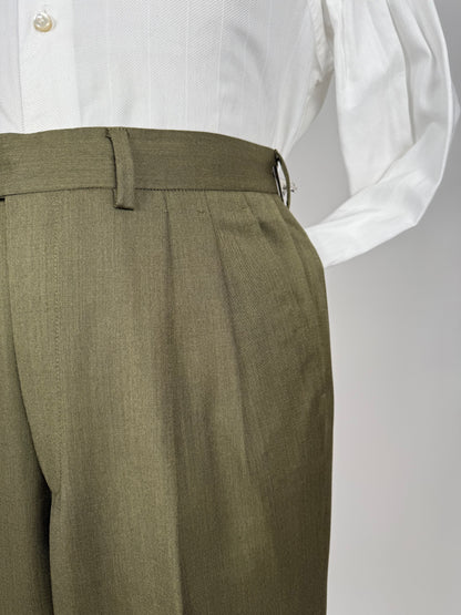 Completo anni ‘80 verde oliva lana pettinata E. Zegna - tg. 48/50