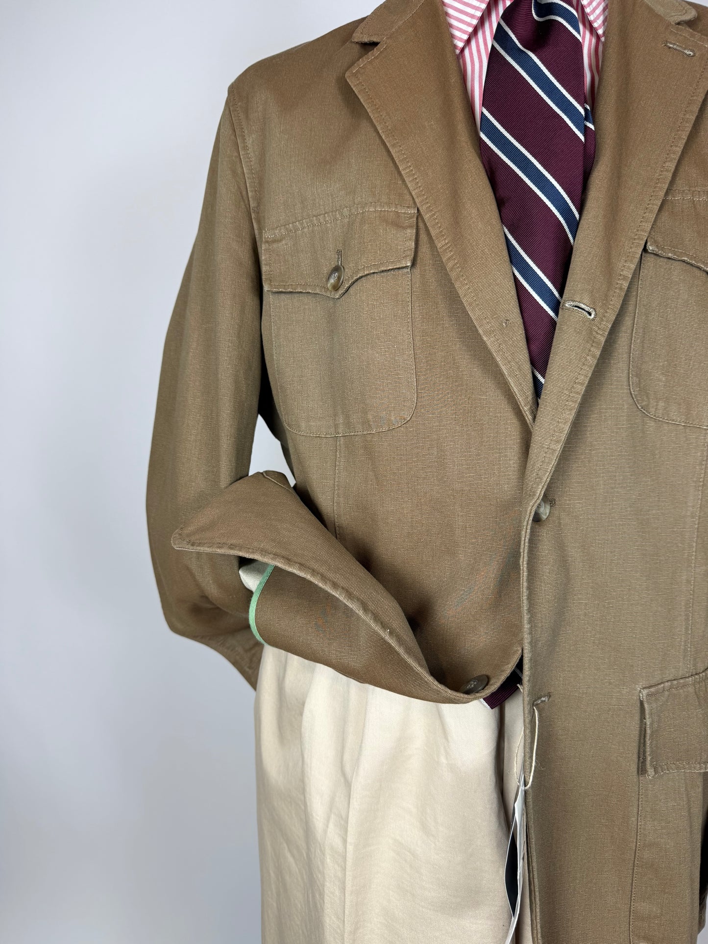 Giacca stile militare/sahariana in tela di cotone (nuova) - tg. 54