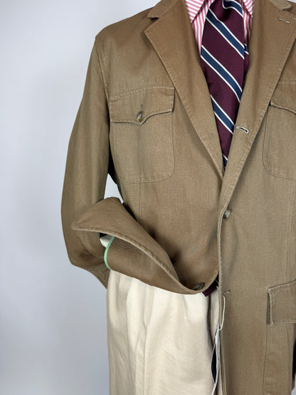 Giacca stile militare/sahariana in tela di cotone (nuova) - tg. 54