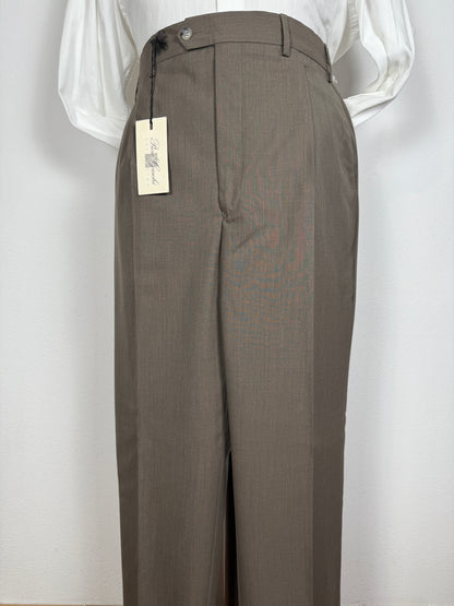Pantalone anni ‘90 fresco lana marrone cacao (NOS) - tg. 56