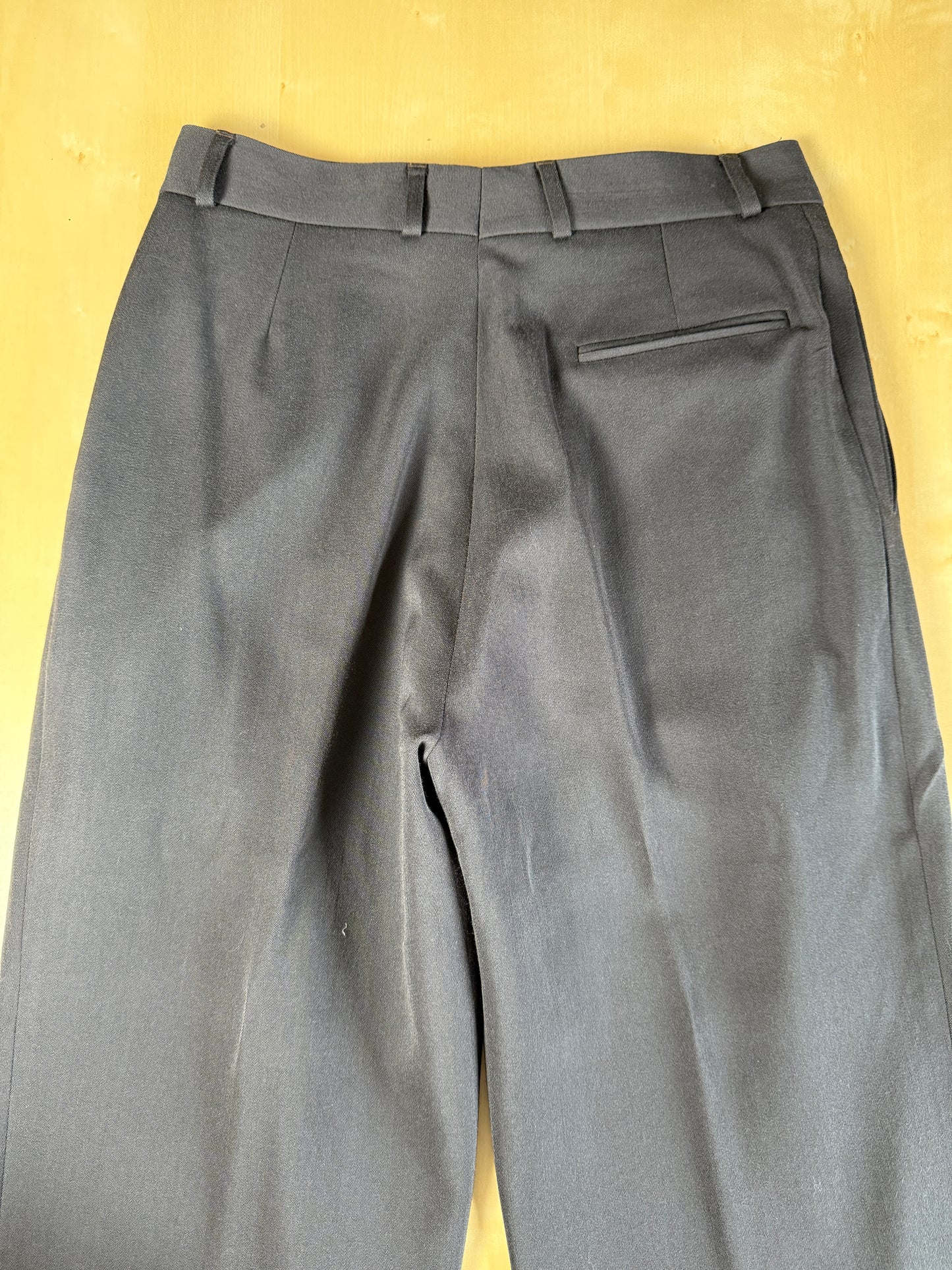 Completo doppiopetto anni ‘80 flanella verde petrolio - tg. 50/52 drop alto