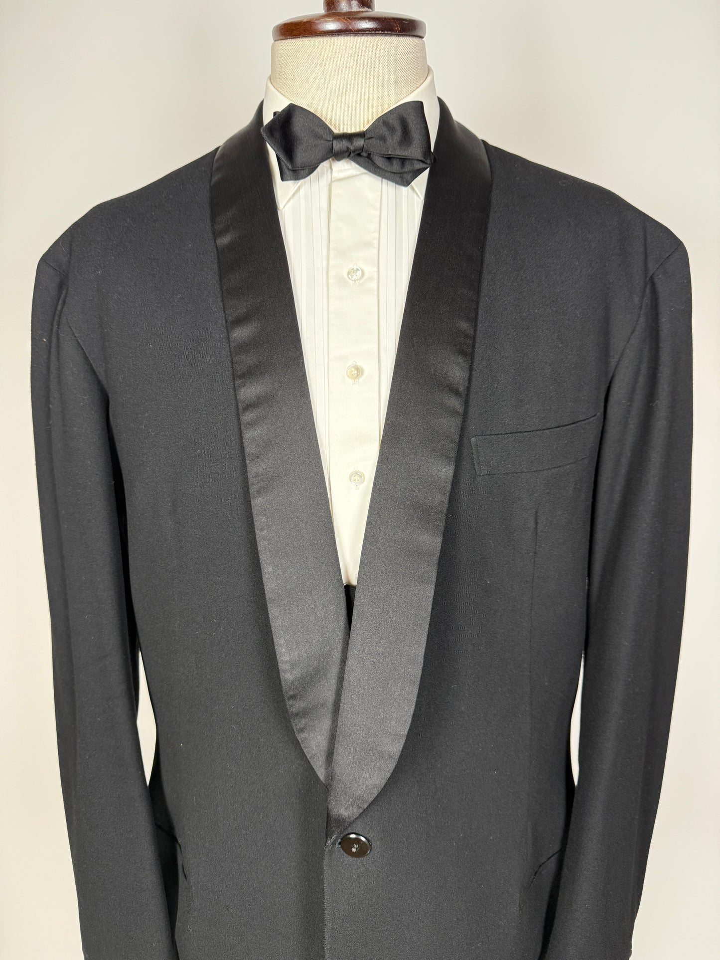 Smoking anni ‘50/‘60 monopetto revers a scialle - tg. 56/58 lunga