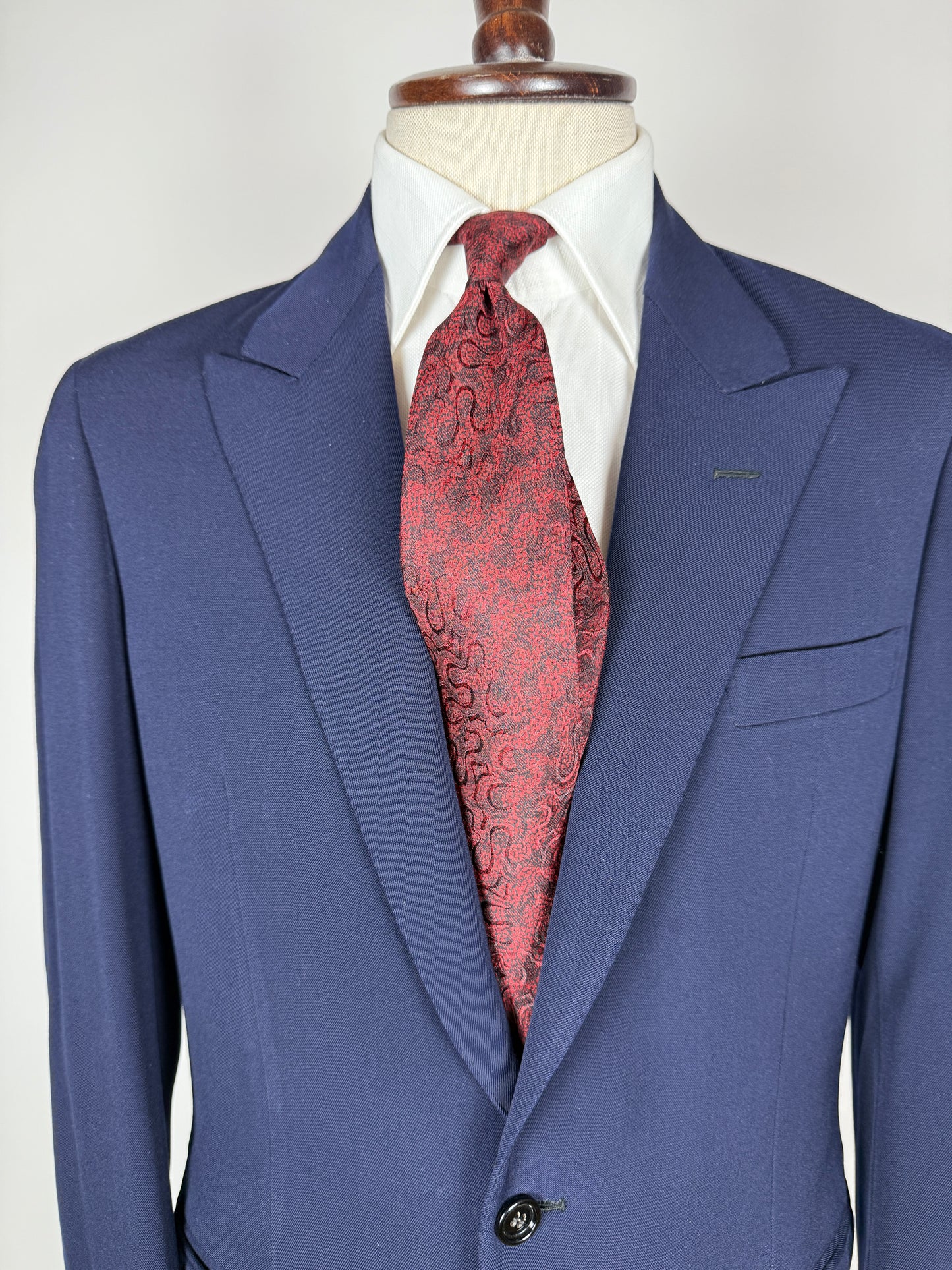 Giacca sartoriale anni ‘50/‘60 flanella pettinata mono bottone e revers lancia - tg. 48/50