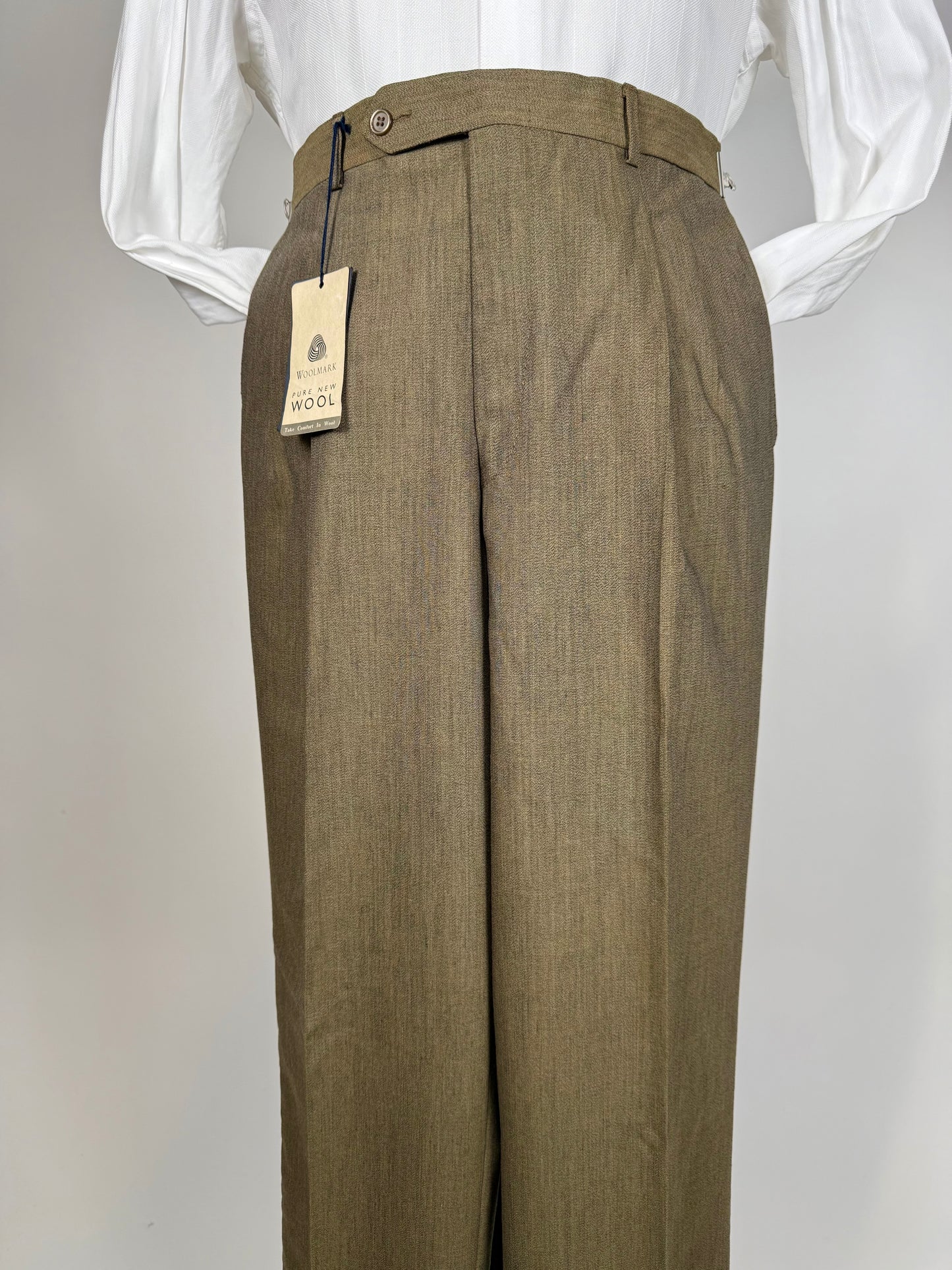 Pantaloni fresco lana cachi mélange (NOS) - tg. 46/48