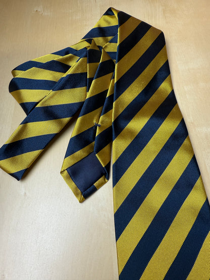 Cravatta regimental navy e giallo oro