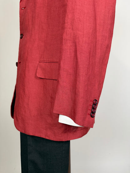 Giacca anni '90 100% lino rosso corallo - tg. 54