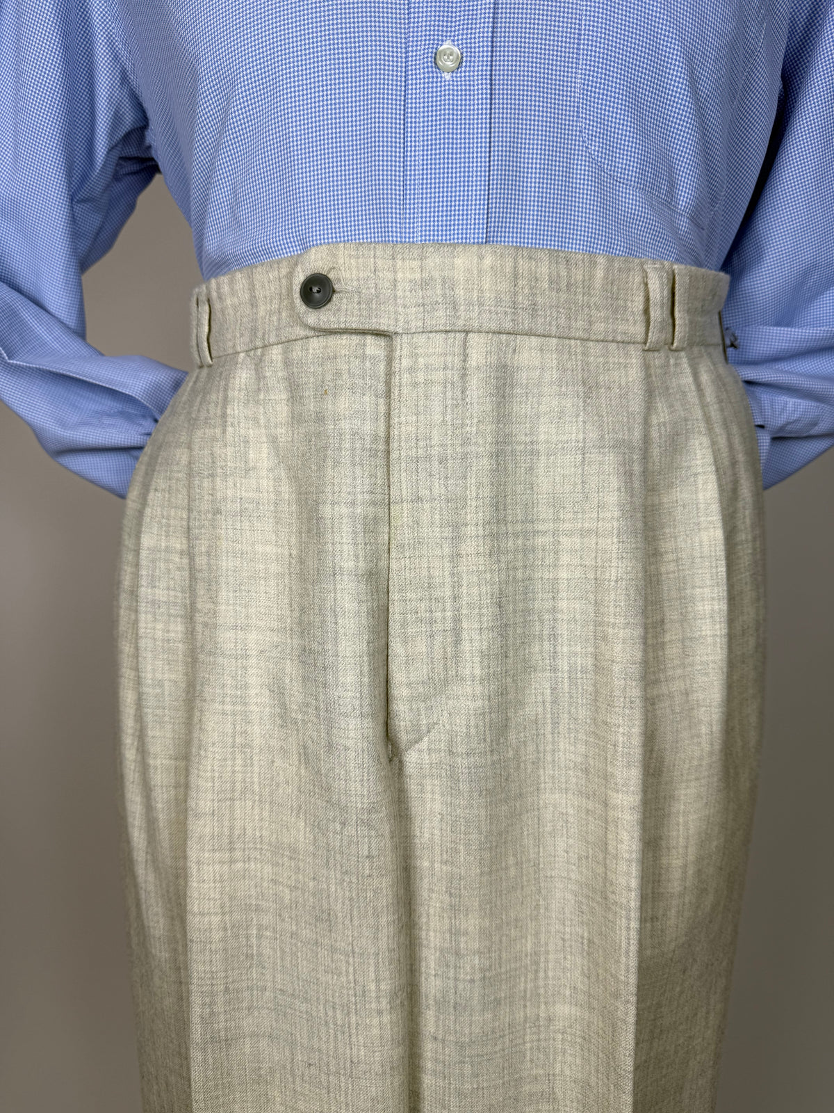 Pantaloni flanella bianco avorio anni '80 - tg. 48