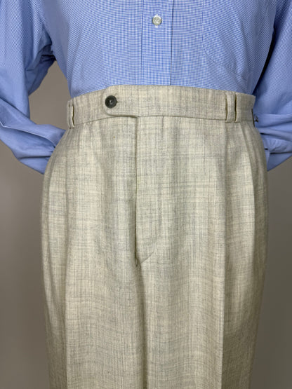 Pantaloni flanella bianco avorio anni '80 - tg. 48