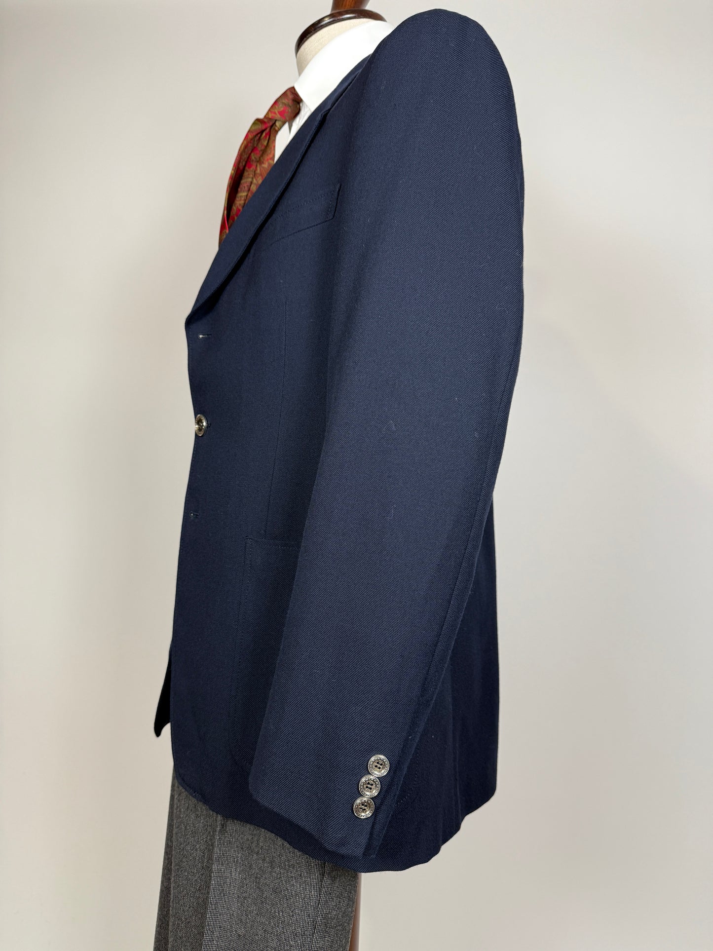 Blazer navy anni ‘60/‘70 in flanella - tg. 50