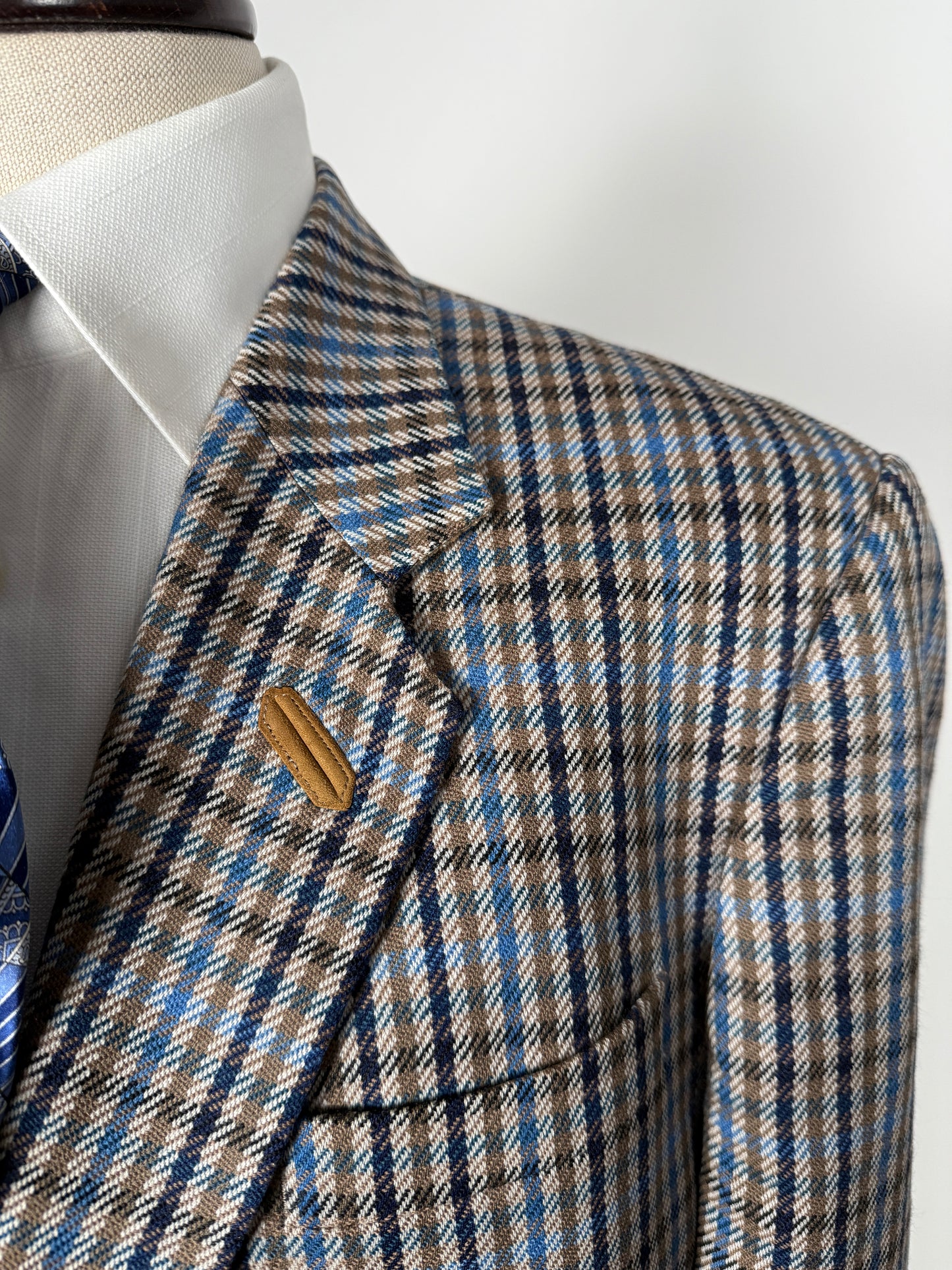 Giacca Daks check quadri blu made in UK - tg. 54/56