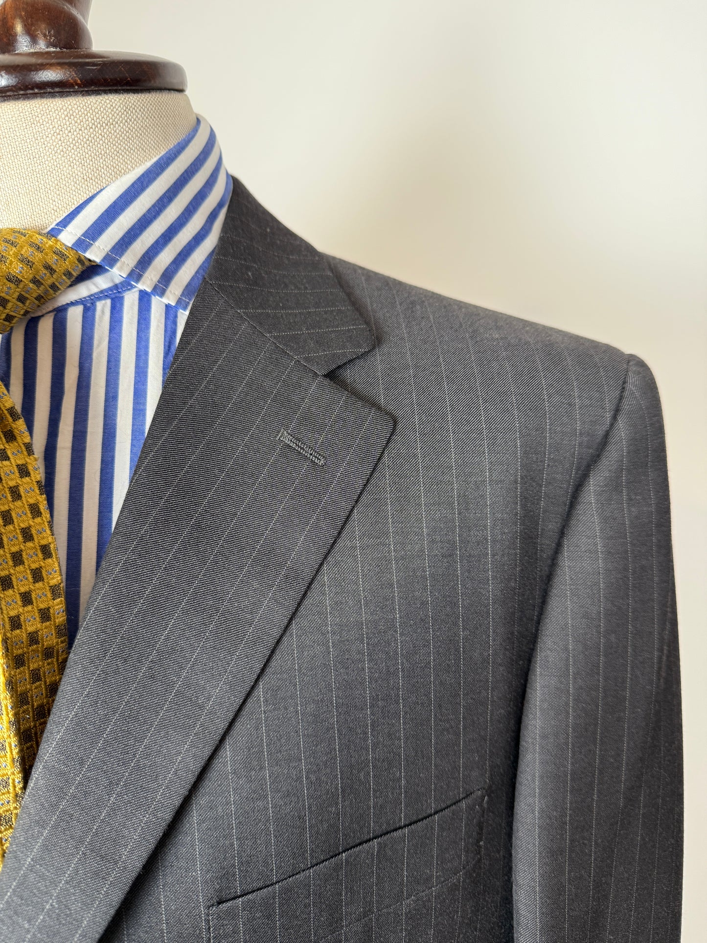 Completo Yves Saint Laurent anni ‘90 grigio gessato - tg. 54/56