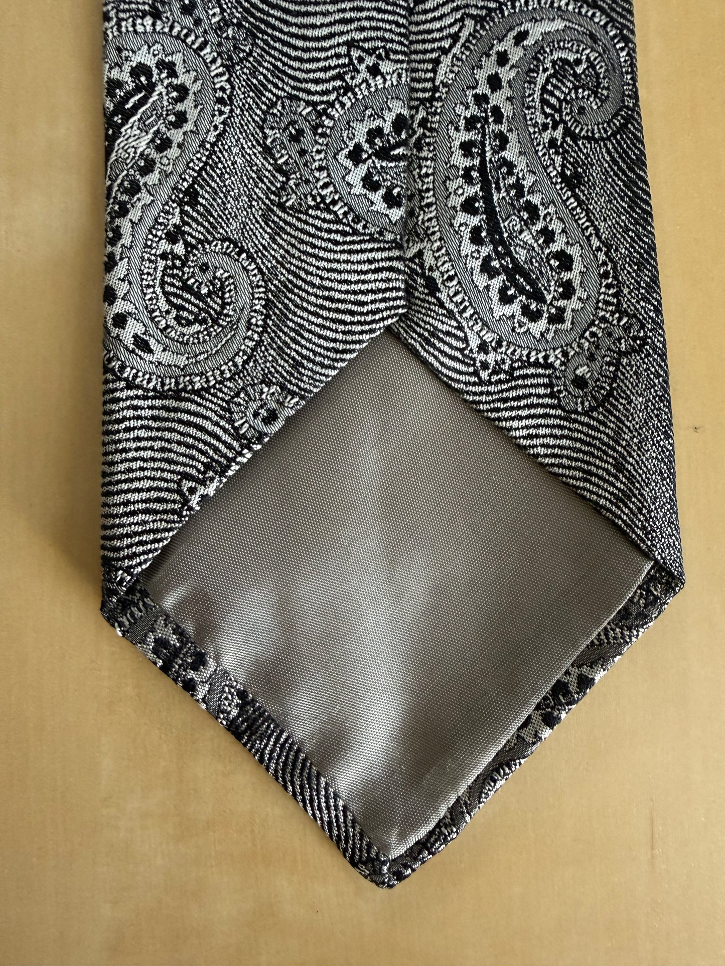 Cravatta Prochownick paisley argento jacquard