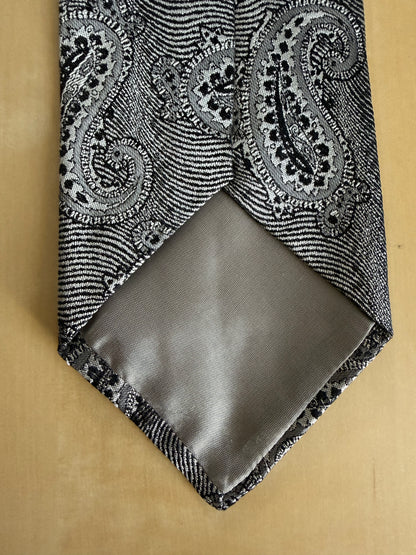 Cravatta Prochownick paisley argento jacquard