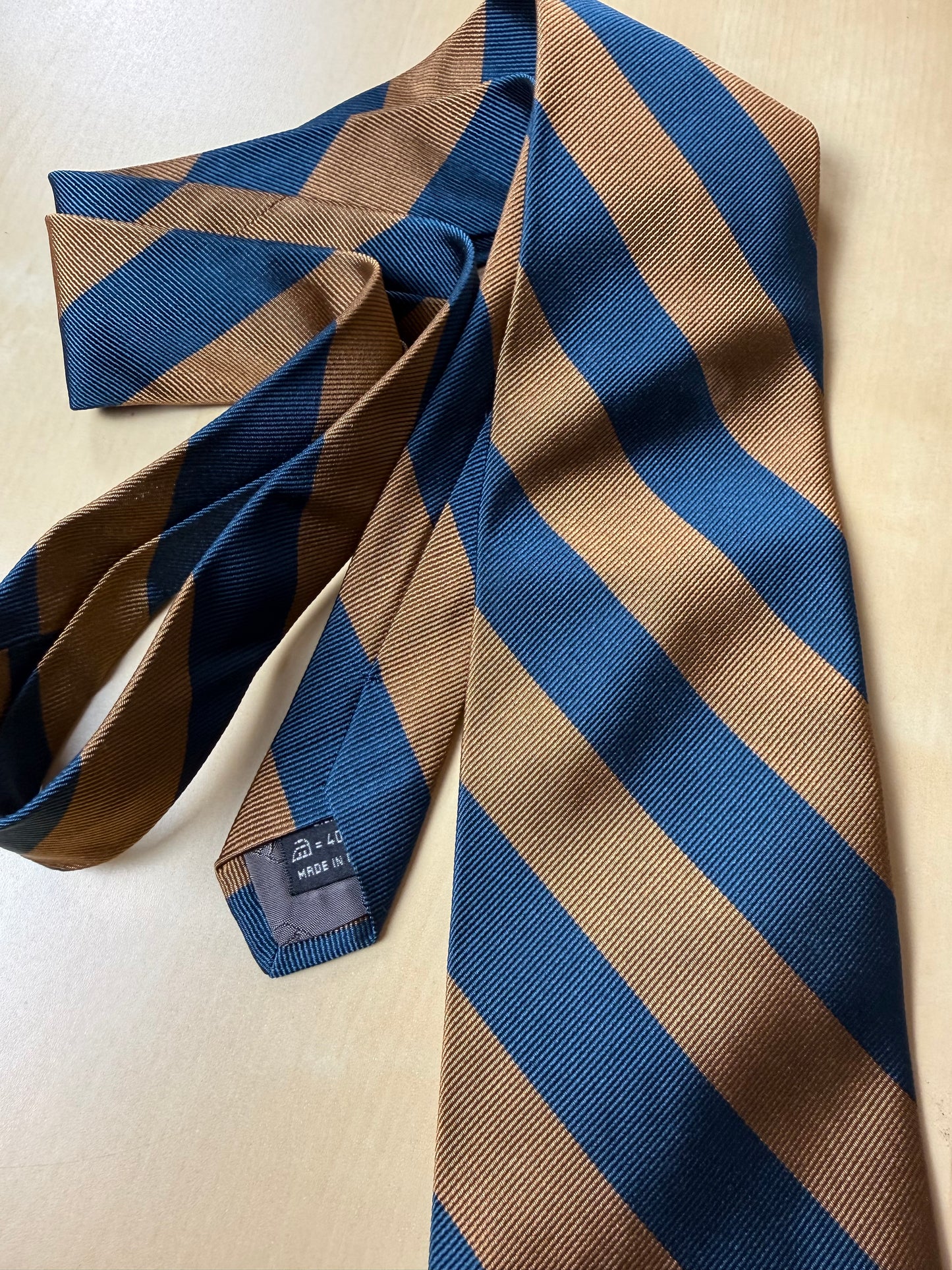 Cravatta Valentino righe blu e marrone