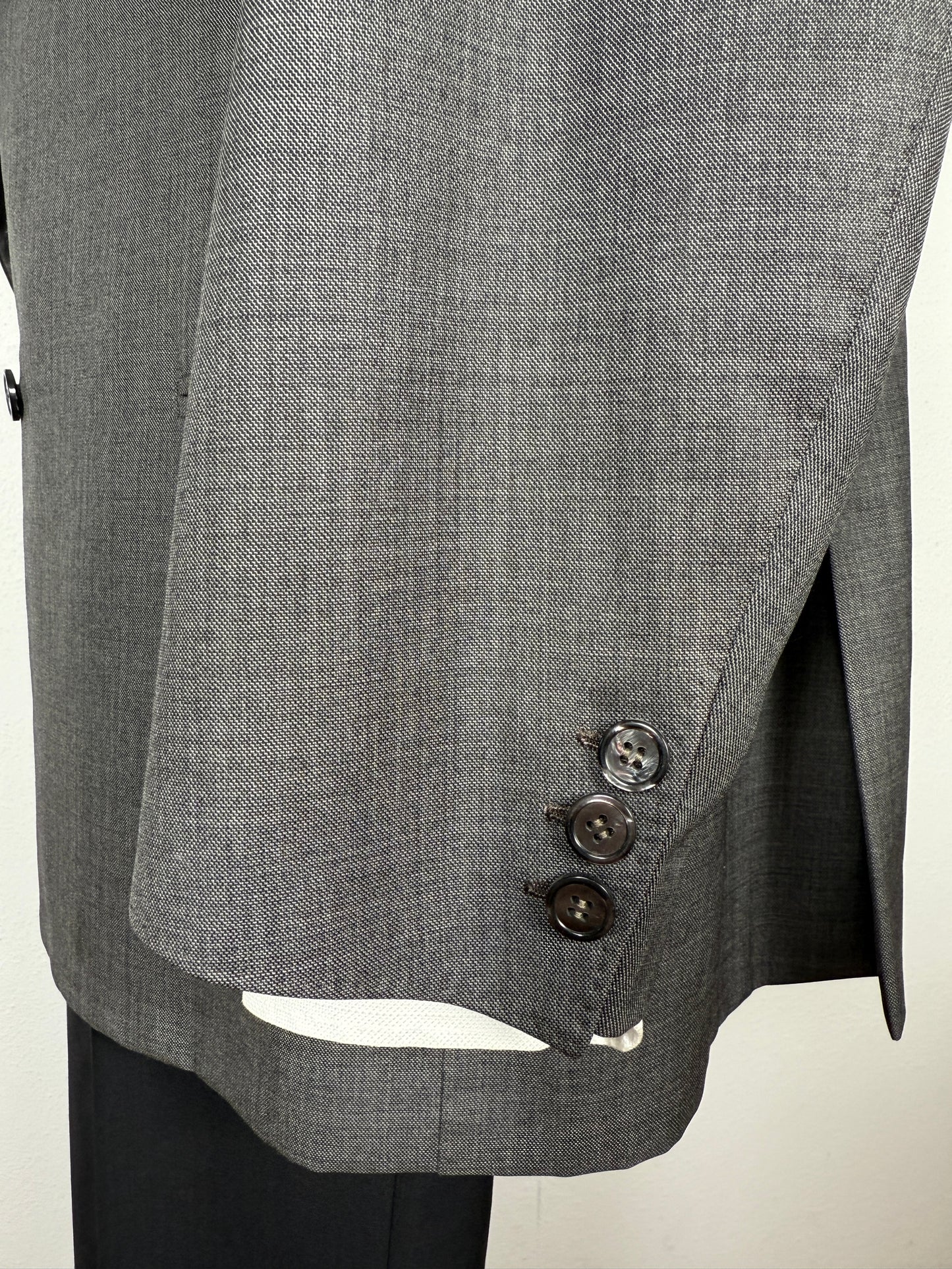 Giacca doppiopetto sartoriale anni '90 in grisaglia - tg. 56