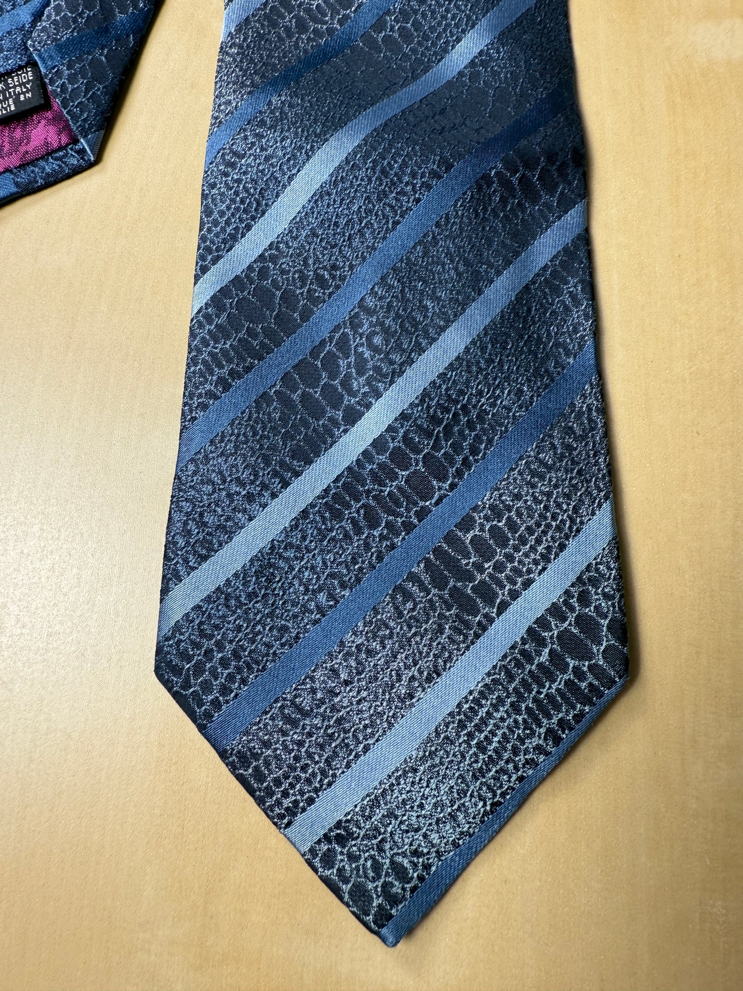 Cravatta Roberto Cavalli jacquard fantasia coccodrillo