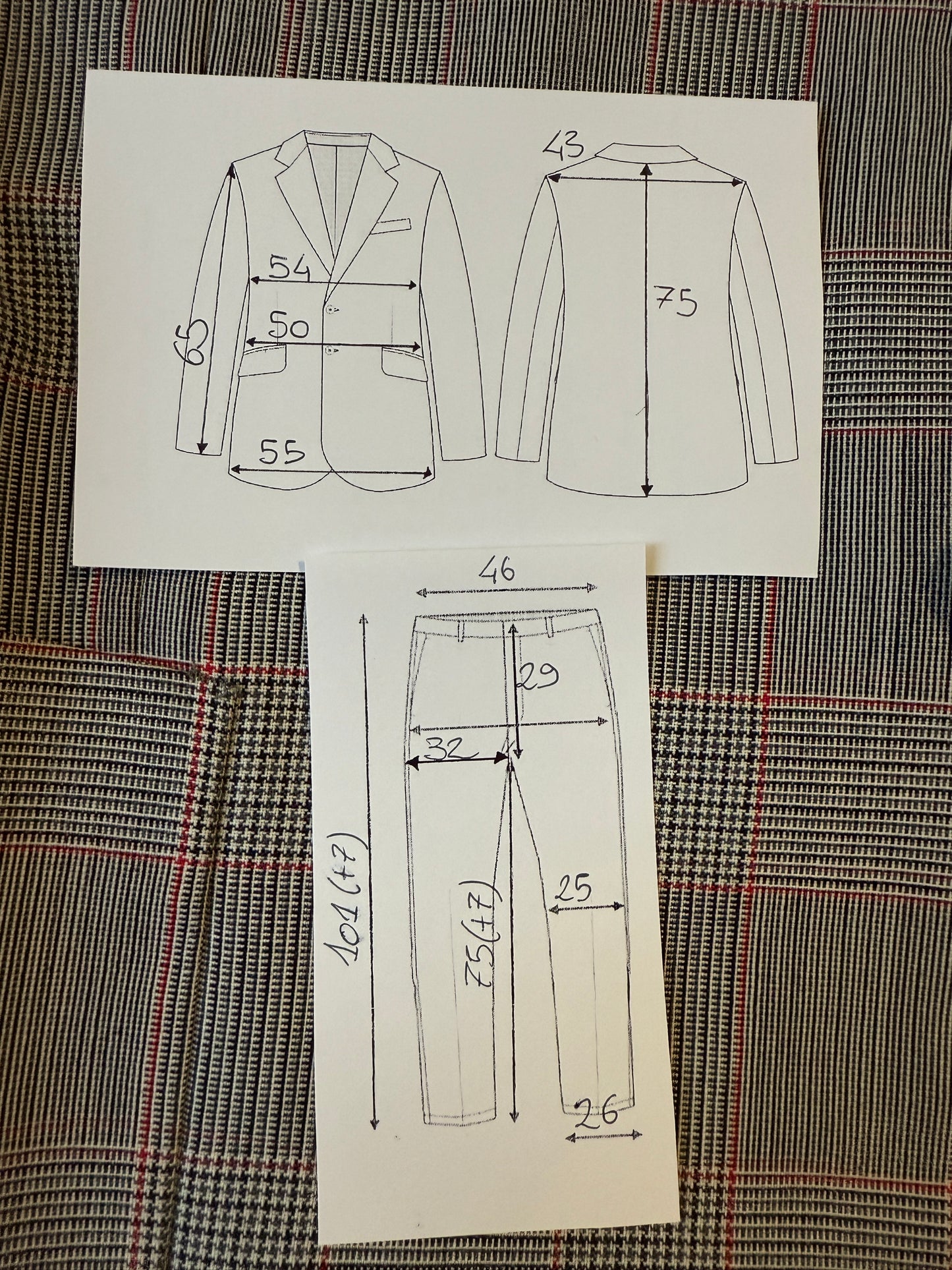 Completo anni '70 principe di Galles pettinato - tg. 50