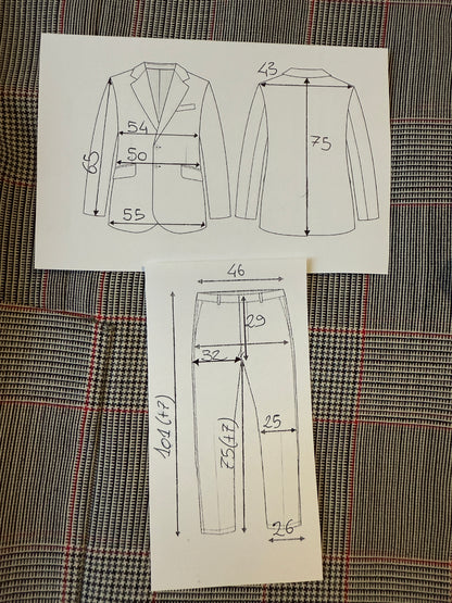 Completo anni '70 principe di Galles pettinato - tg. 50