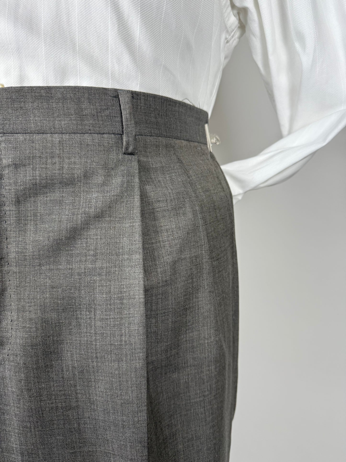 Pantaloni fresco lana grigio medio anni '80 - tg. 52/54