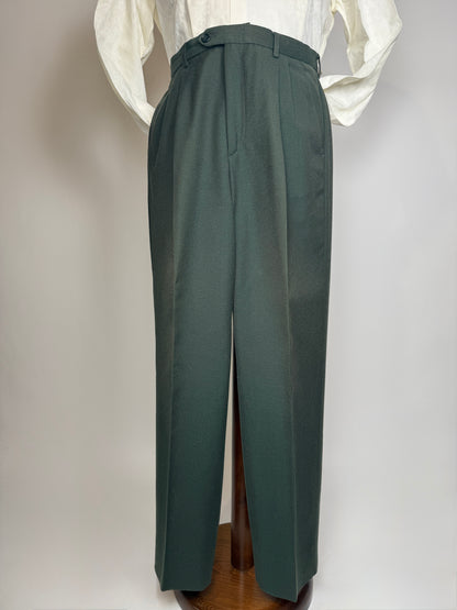 Pantaloni anni ‘80 in flanella verde - tg. 46/48