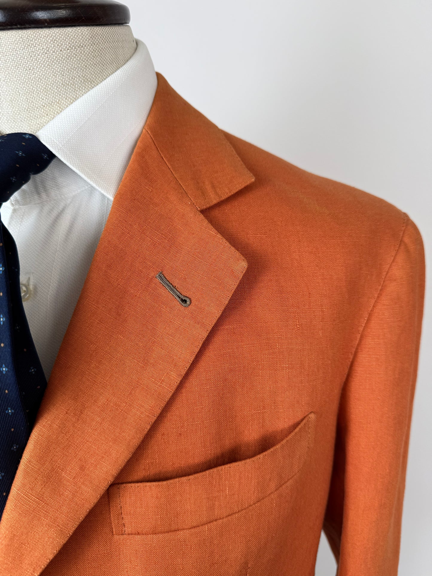 Giacca sartoriale D. Caraceni-Campagna lino irlandese arancio - tg. 50/52
