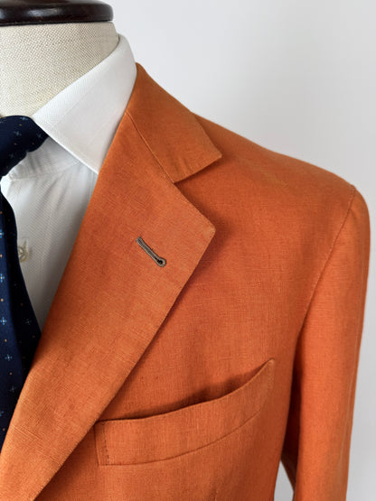 Giacca sartoriale D. Caraceni-Campagna lino irlandese arancio - tg. 50/52