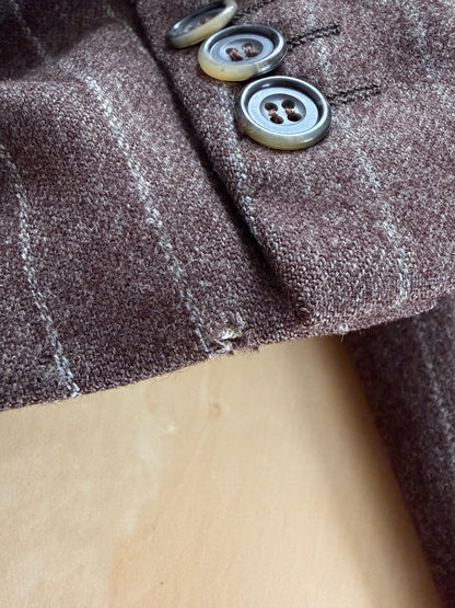 Giacca Ermenegildo Zegna anni ‘80 flanella marrone gessato - tg. 50