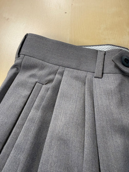 Pantaloni anni '80 NOS fresco lana grigio-verde (4 pinces!) - tg. 44/46