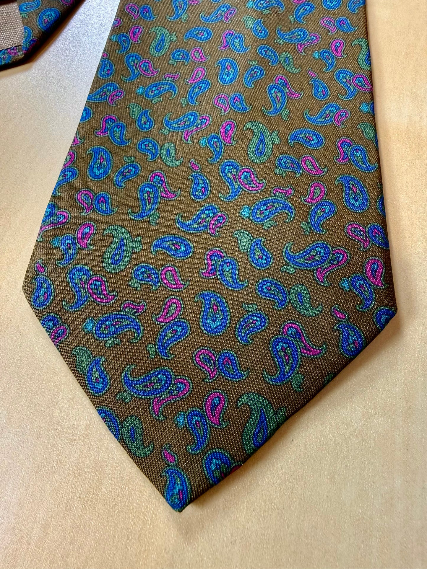 Cravatta Armani vintage paisley cachi