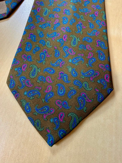 Cravatta Armani vintage paisley cachi
