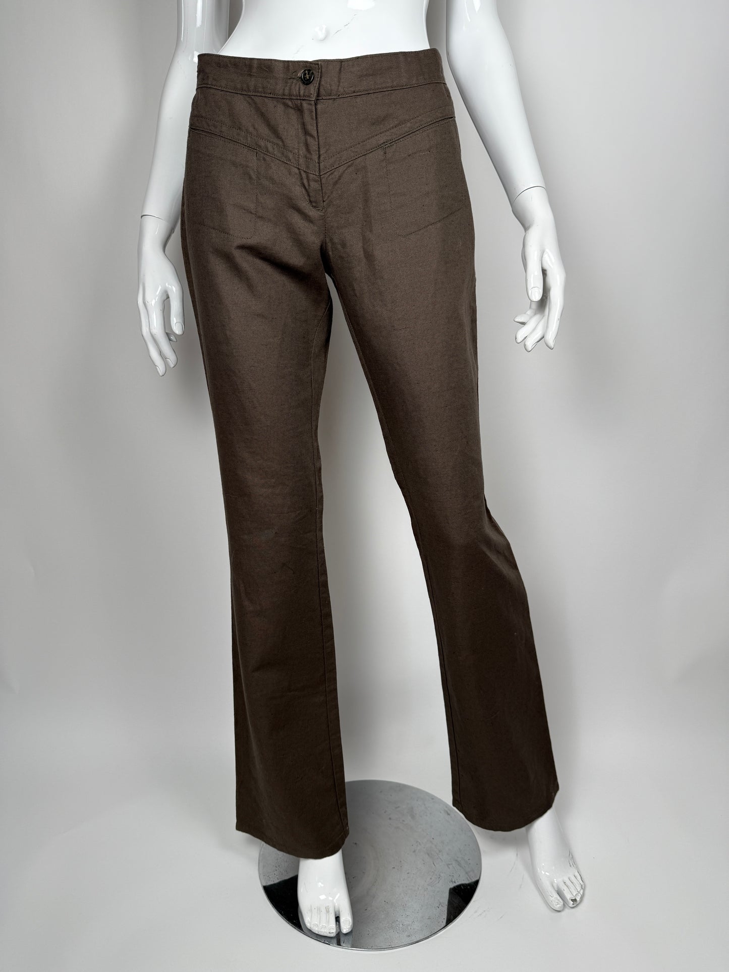 Pantalone svasato Benetton primi anni 2000 cotone e lino (nuovo) - tg. 44