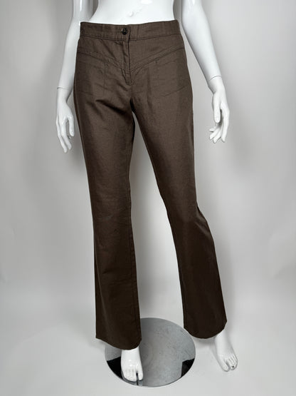 Pantalone svasato Benetton primi anni 2000 cotone e lino (nuovo) - tg. 44