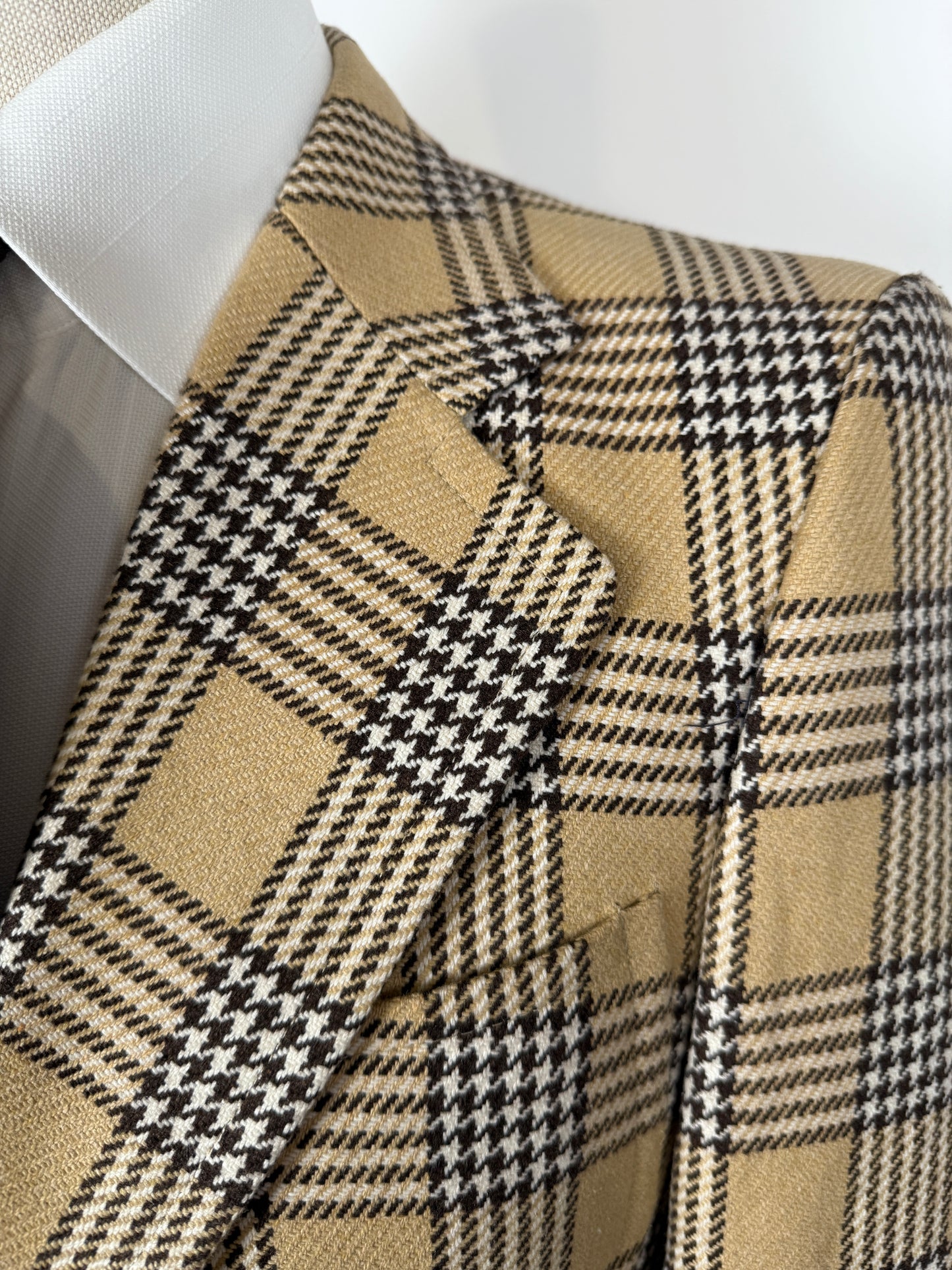 Giacca anni ‘70 beige a quadri - tg. 44/46