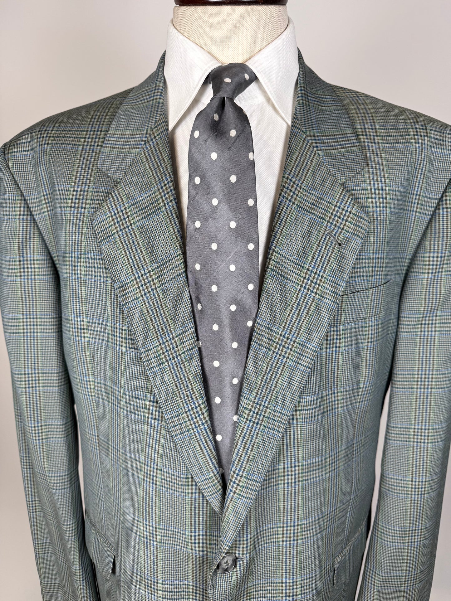 Giacca anni ‘80 fresco lana Galles verde salvia - tg. 58