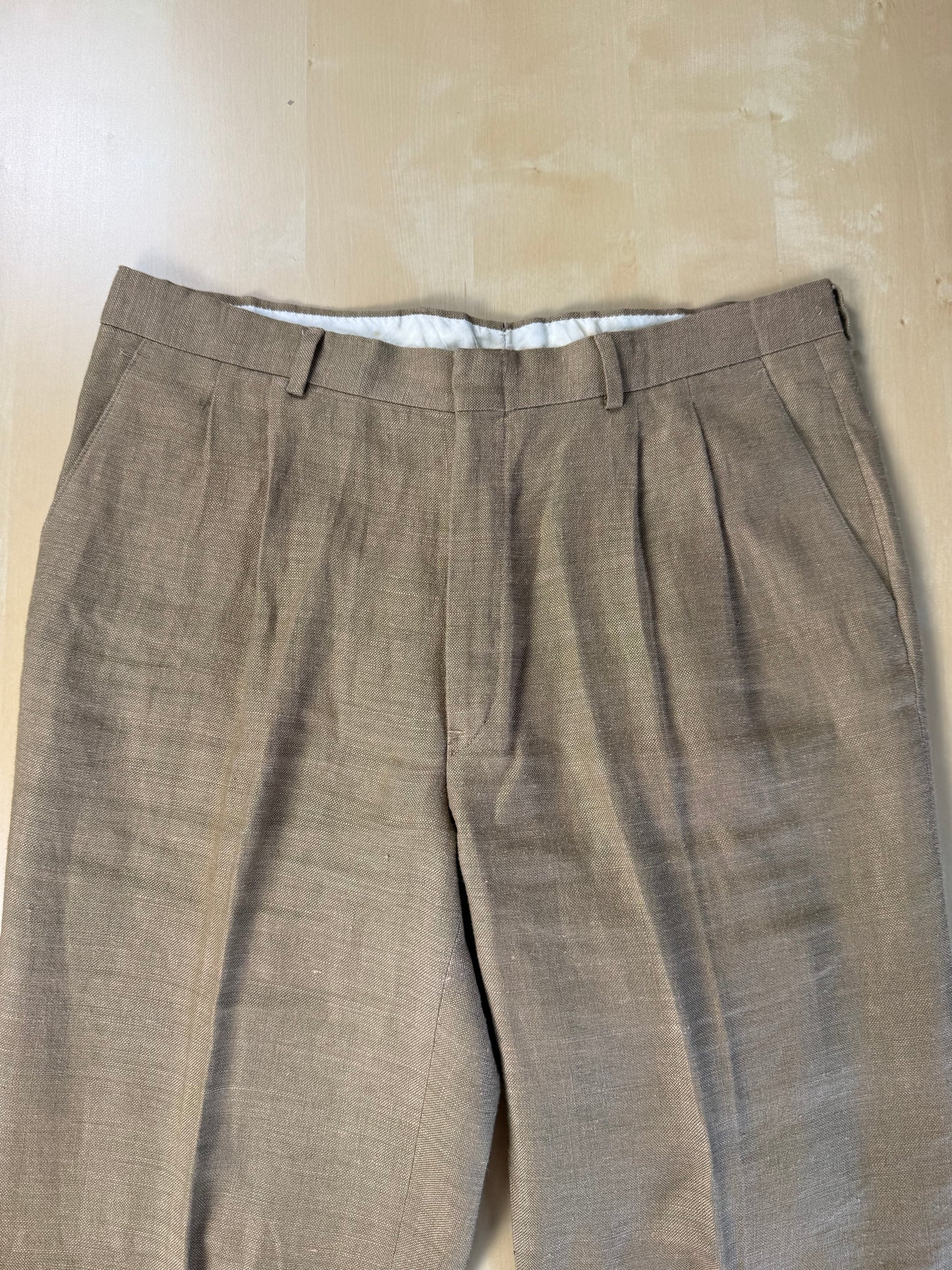 Completo anni '70 misto lino color corda - tg. 50