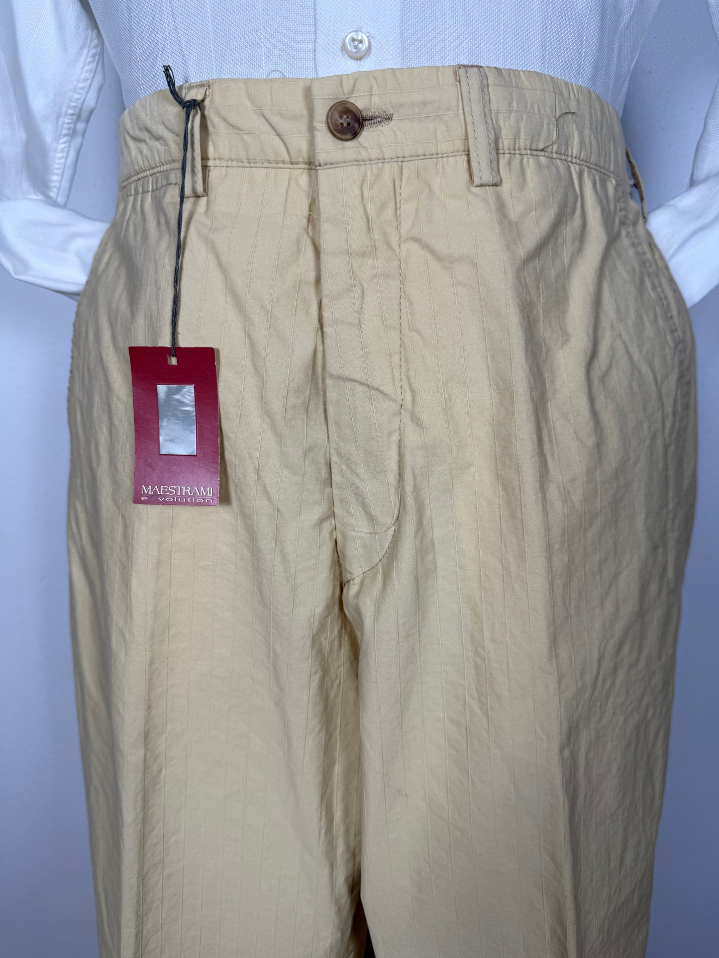 Completo estivo in puro cotone sfoderato color crema (NOS) - tg. 48/50