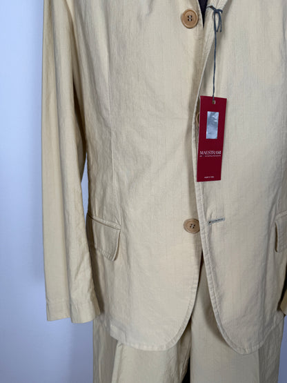 Completo estivo in puro cotone sfoderato color crema (NOS) - tg. 48/50